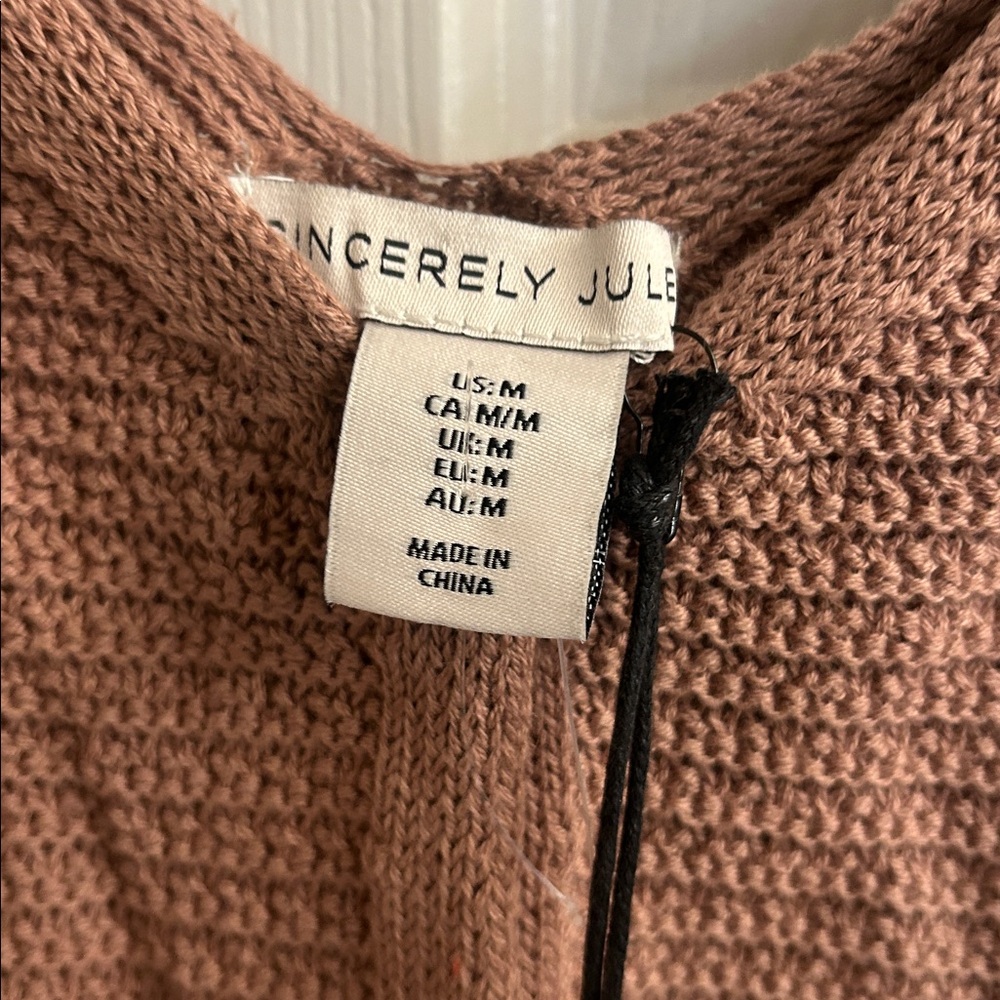 Sincerely Jules Brown Knit Button-Up Crop Top - Picture 2 of 3